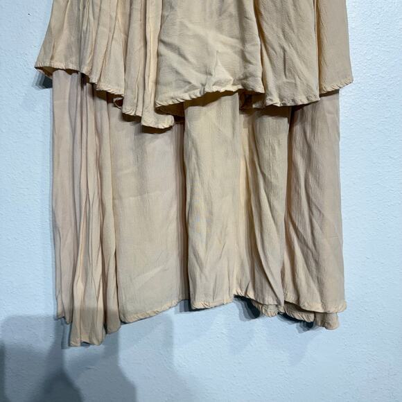 Faithfull the Brand Peach Tiered Ruffle Midi Skirt Sz S - Picture 3 of 9